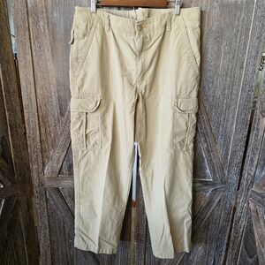 LL Bean Pants Men's Size 36 Inseam‎ 29 Tan Khaki Cargo Pockets Natural Fit